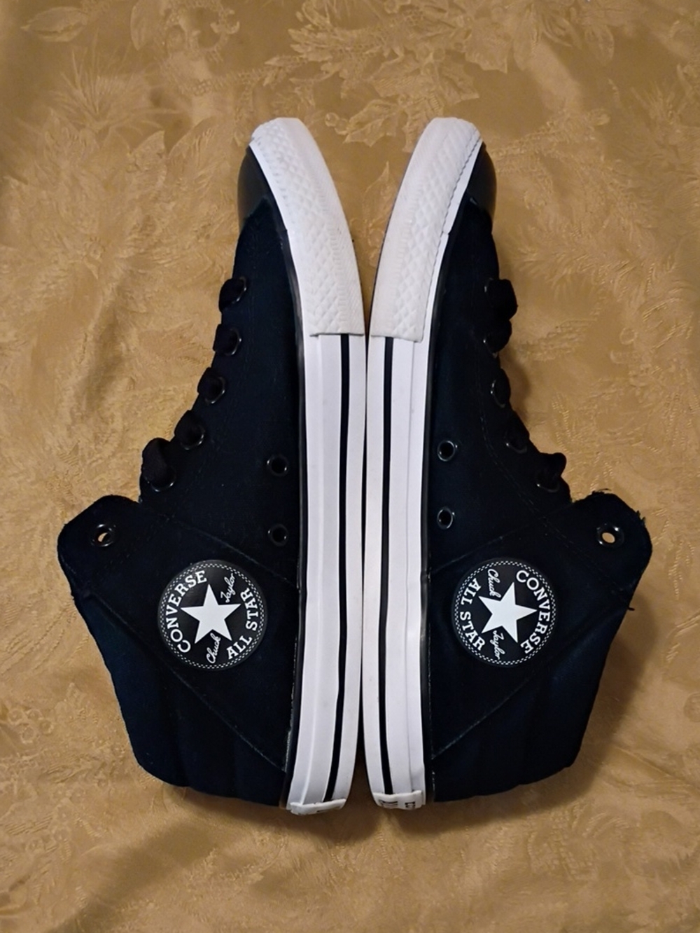 CONVERSE Black High-Top Sneakers with White Sole Women's 8.0 Men's 6.0 - Picture 5 of 9